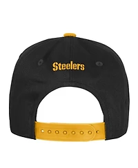 Outerstuff Big Boys and Girls Black Pittsburgh Steelers True Retro Adjustable Hat