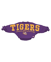 Pressbox Women's Purple Lsu Tigers Flannigan Oversized Dolman Pullover Sweatshirt