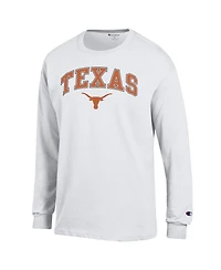 Champion Men's White Texas Longhorns Arch Over Logo Long Sleeve T-Shirt