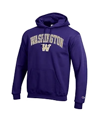 Champion Men's Purple Washington Huskies Arched Logo Fleece Pullover Hoodie