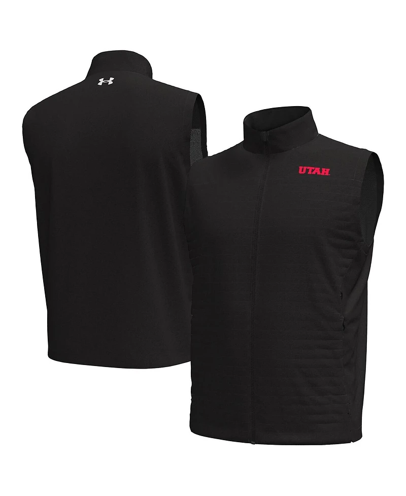 Under Armor Men's Black Utah Utes Drive Pro Storm Full-Zip Vest