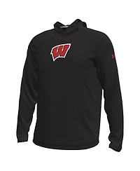 Under Armour Men's Black Wisconsin Badgers Sideline Knockout Long-Sleeve Hooded T-Shirt