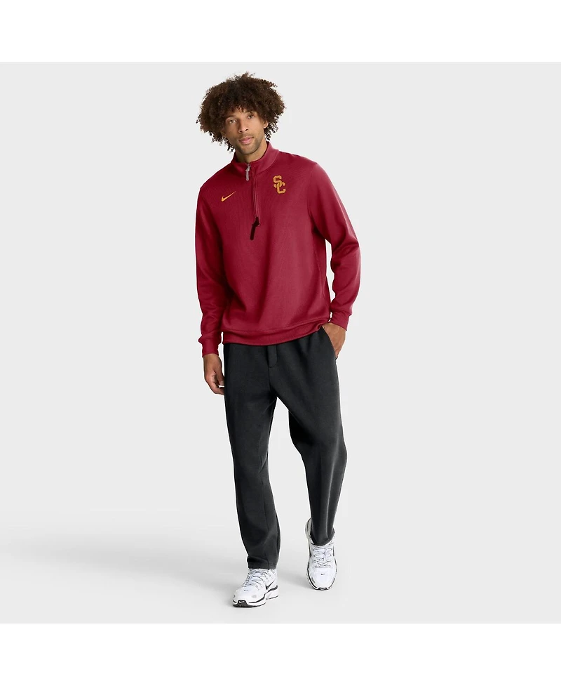 Nike Men's Cardinal Usc Trojans 2025 Coaches Premium Dri-fit Half-Zip Pullover Sweatshirt
