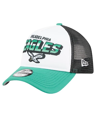 New Era Toddler White/Kelly Green Philadelphia Eagles Throwback Streak 9FORTY A-Frame Adjustable Hat