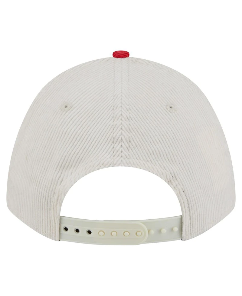 New Era Men's Cream/Red Tampa Bay Buccaneers Two-Tone Sided Corduroy 9FORTY A-Frame Adjustable Hat