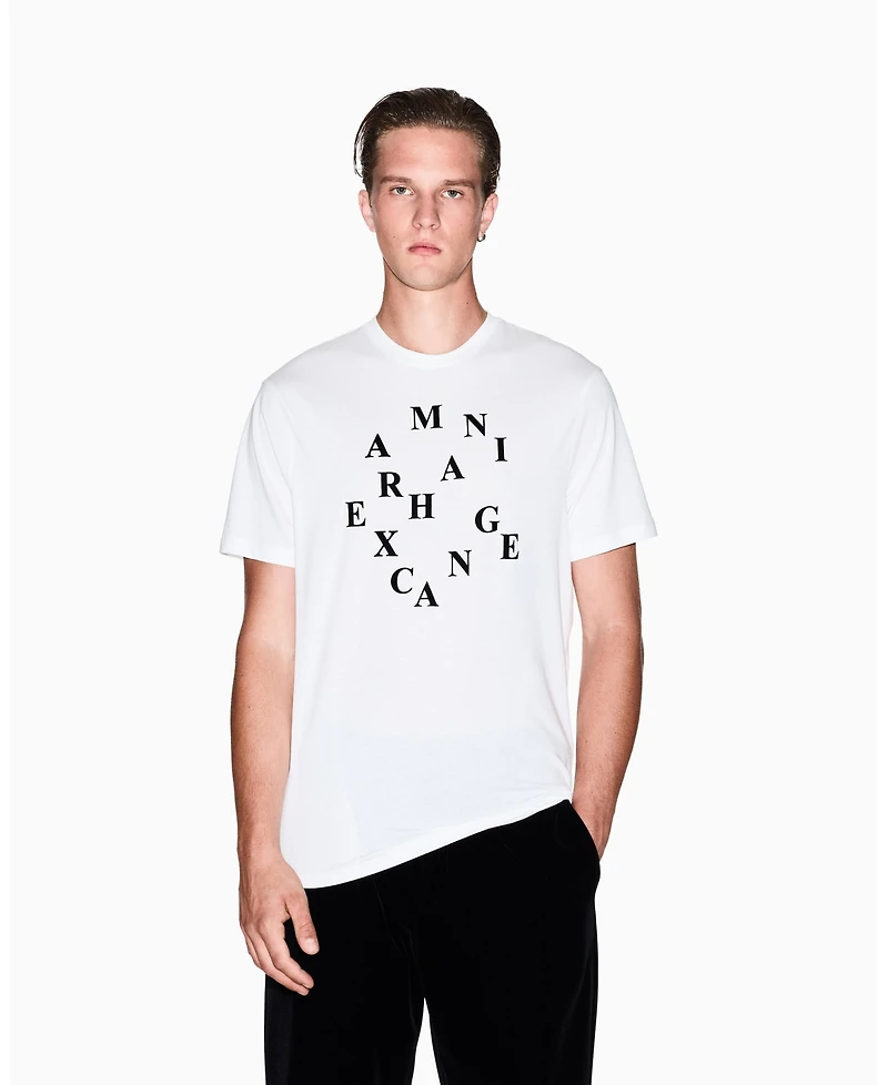 A|X Armani Exchange Men's Circle Lettering Graphic T-Shirt