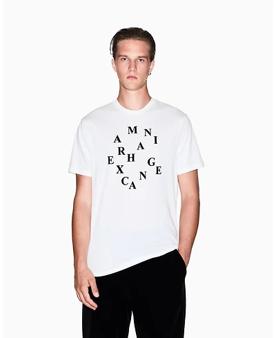 A|X Armani Exchange Men's Circle Lettering Graphic T-Shirt