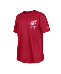 New Era Men's Dark Red Miami Heat Glow-in-the-Dark T-Shirt
