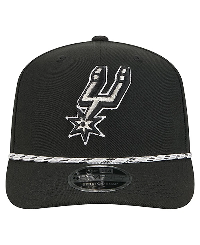 New Era Men's Black San Antonio Spurs Rope 9SEVENTY Adjustable Hat