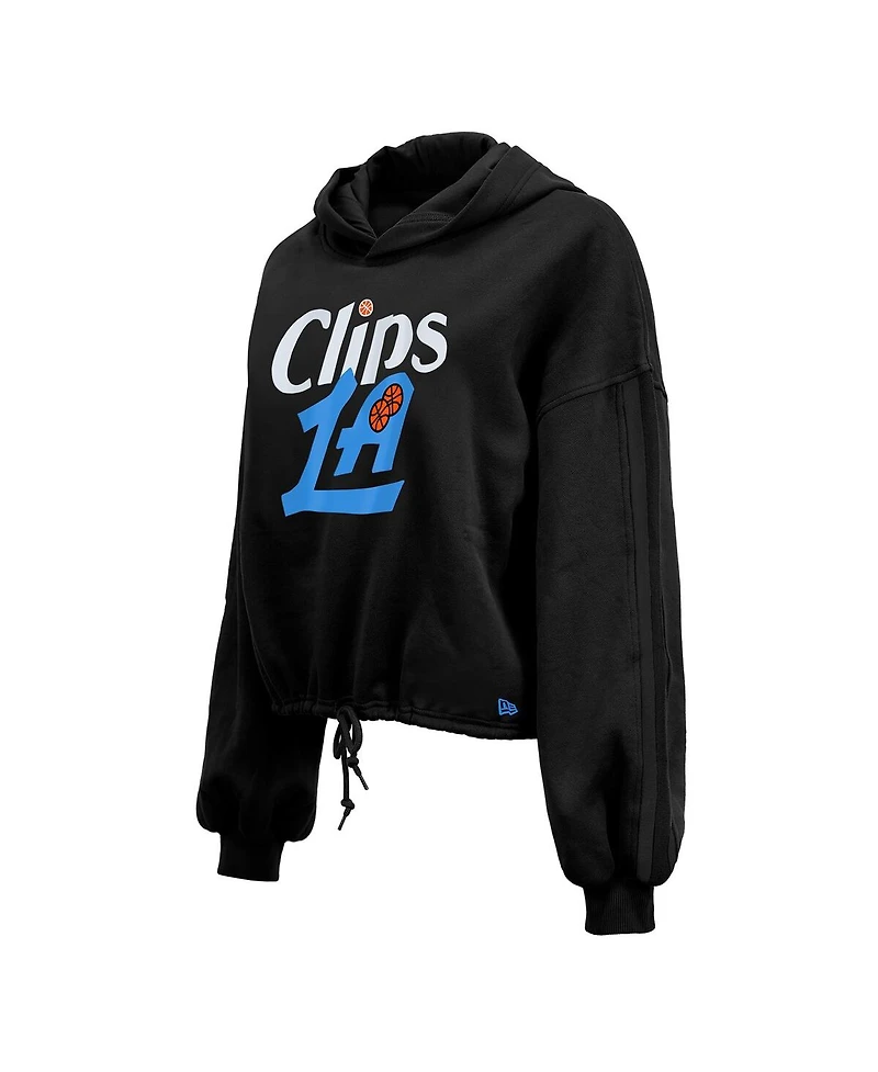 New Era Women's Black La Clippers 2024/25 City Edition Cropped Pullover Hoodie
