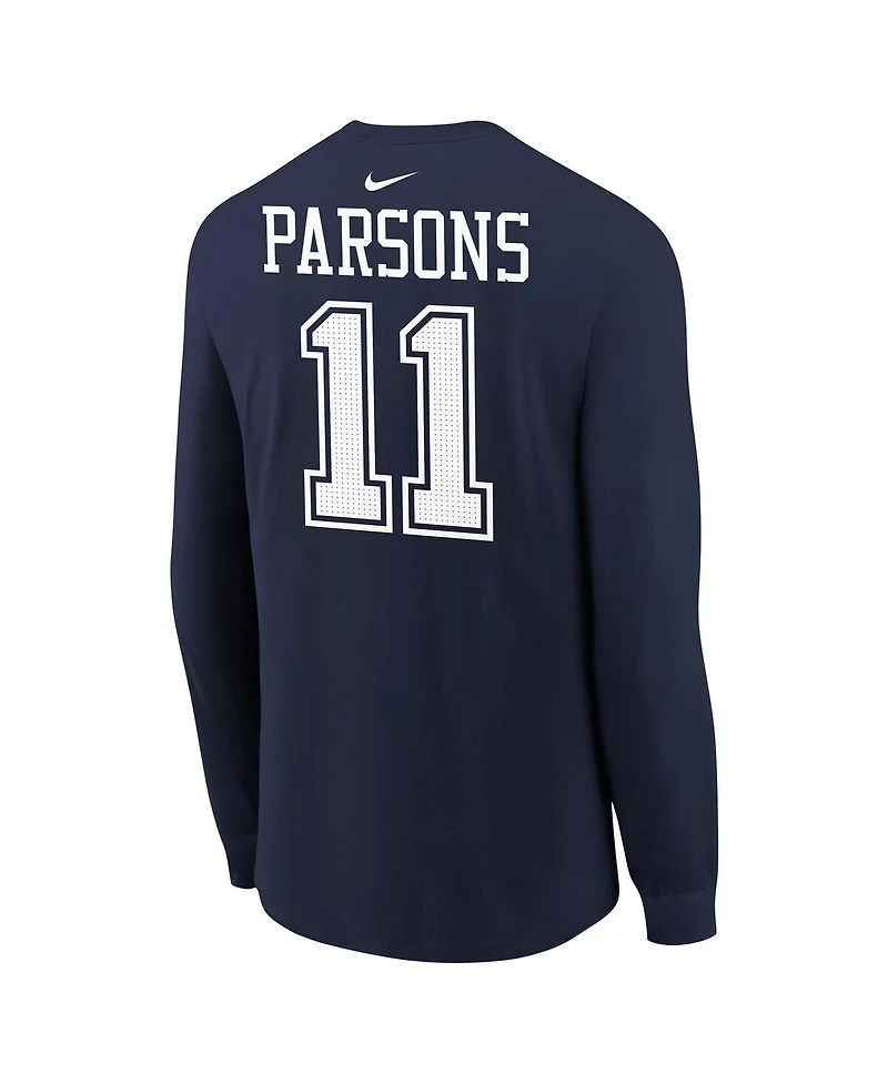 Nike Big Boys and Girls Micah Parsons Navy Dallas Cowboys Player Name Number Long Sleeve T-Shirt
