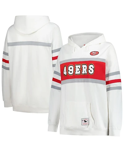 Mitchell & Ness Women's White San Francisco 49ers Plus Head Coach Throwback Pullover Hoodie
