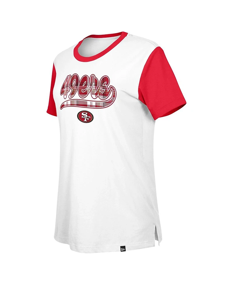 New Era Women's White/Scarlet San Francisco 49ers 3rd Down T-Shirt
