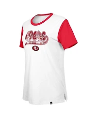 New Era Women's White/Scarlet San Francisco 49ers 3rd Down T-Shirt