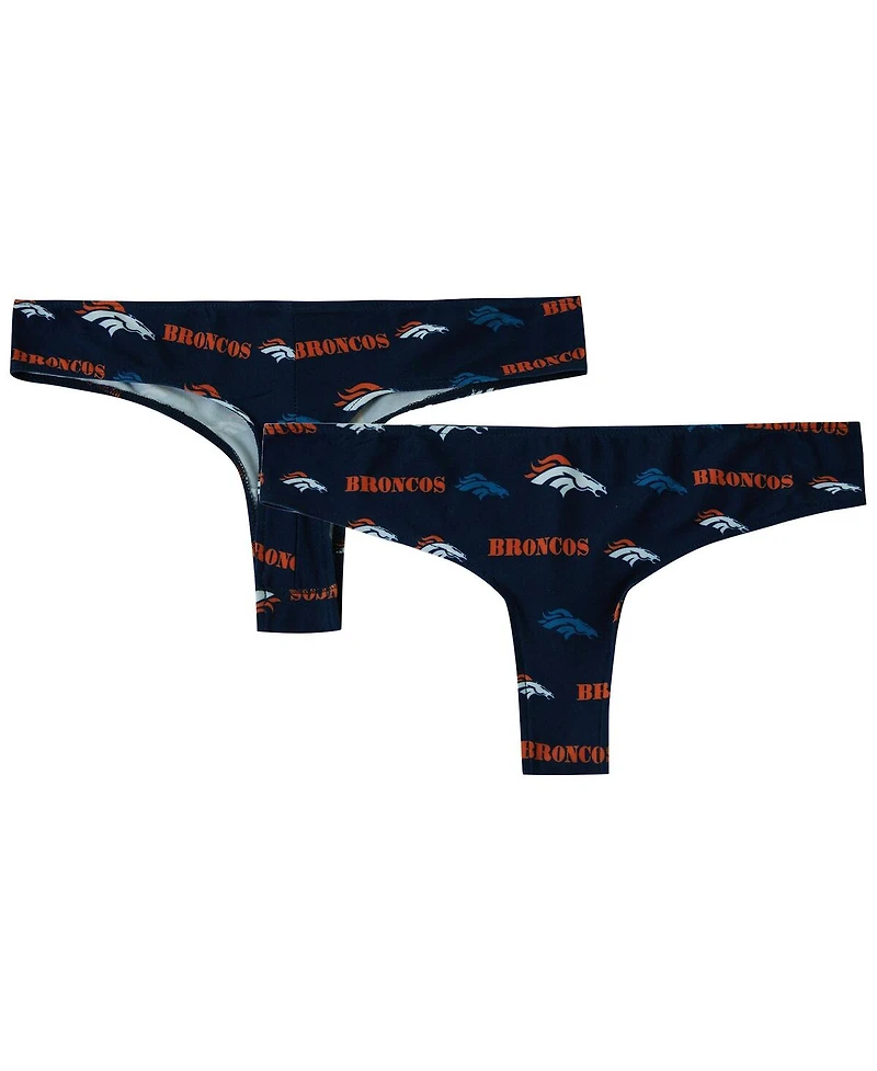Concepts Sport Women's Navy Denver Broncos Mosaic All Over Print Thong