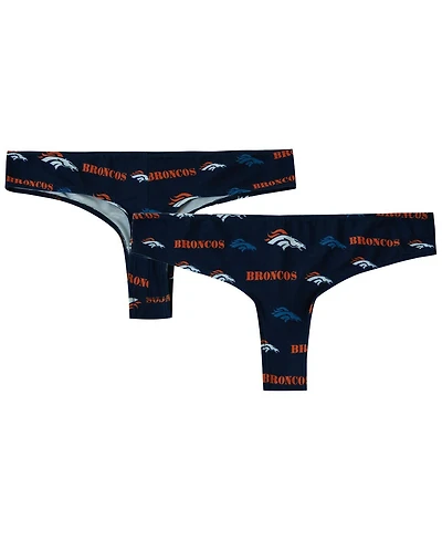 Concepts Sport Women's Navy Denver Broncos Mosaic All Over Print Thong