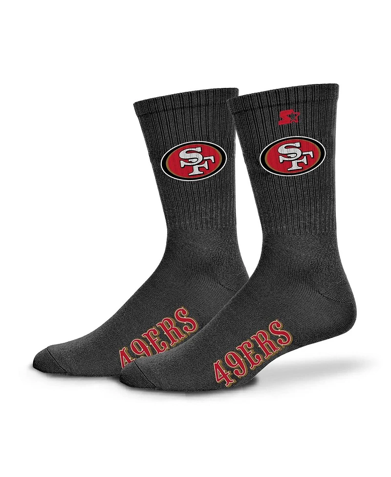 Starter Men's and Women's Black San Francisco 49ers Satin Crew Socks