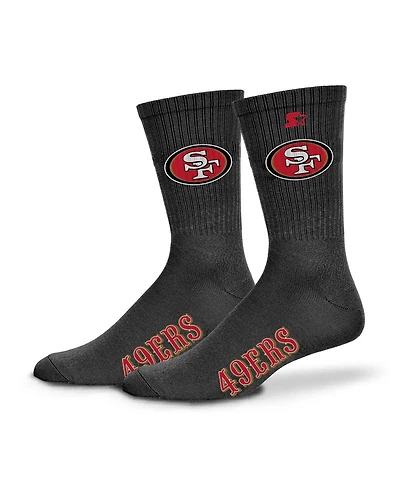 Starter Men's and Women's Black San Francisco 49ers Satin Crew Socks