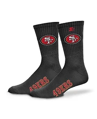 Starter Men's and Women's Black San Francisco 49ers Satin Crew Socks