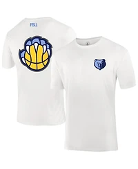 Fisll Men's and Women's White Memphis Grizzlies Burst Logo T-Shirt