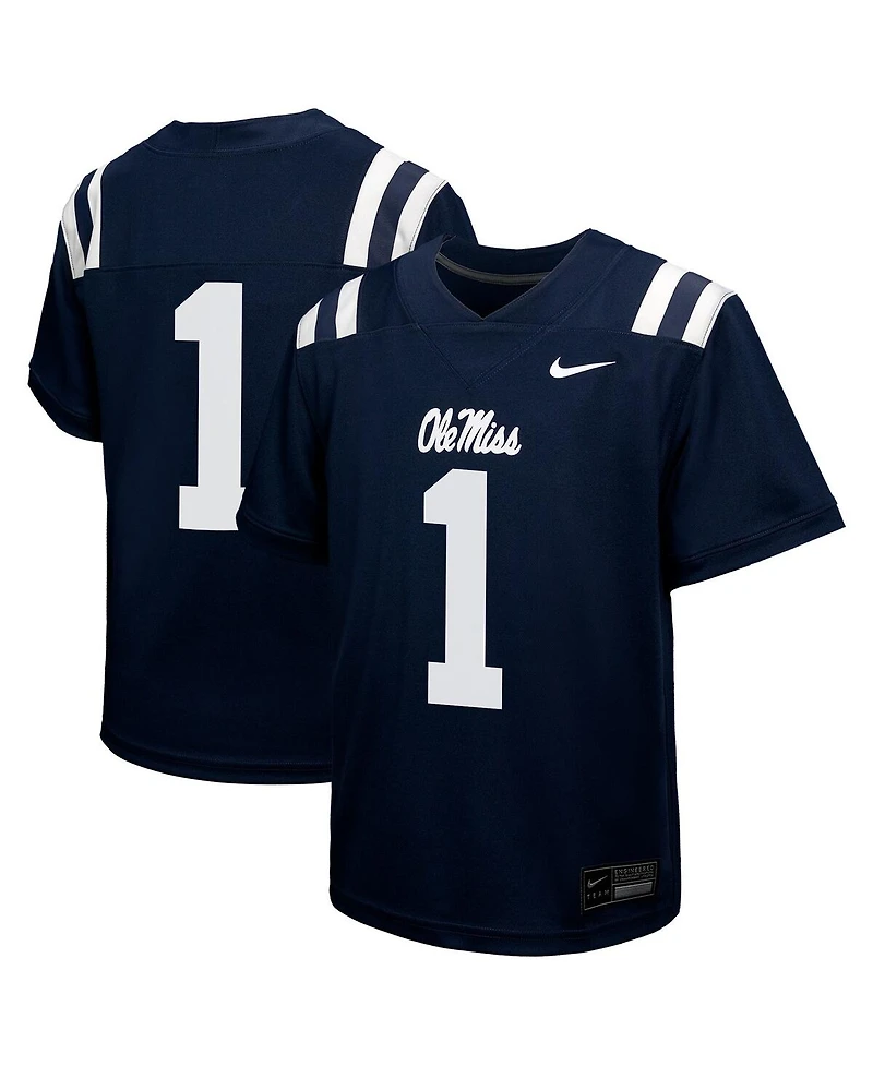 Nike Big Boys and Girls 1 Navy Ole Miss Rebels Untouchable Replica Game Jersey