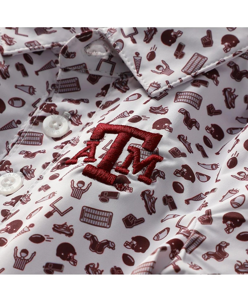 Garb Baby Boys and Girls Maroon Texas A&M Aggies Tom Allover Print Performance Polo Bodysuit