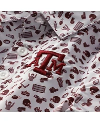 Garb Baby Boys and Girls Maroon Texas A&M Aggies Tom Allover Print Performance Polo Bodysuit