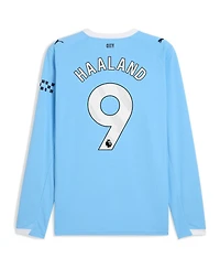 Puma Men's Erling Haaland Sky Blue Manchester City 2025/26 Home Replica Long Sleeve Player Jersey