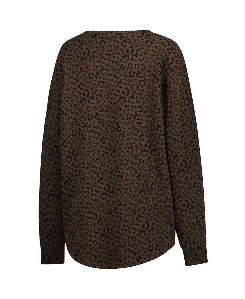 Gameday Couture Women's Brown Michigan Wolverines Leopard Oversized Sweatshirt