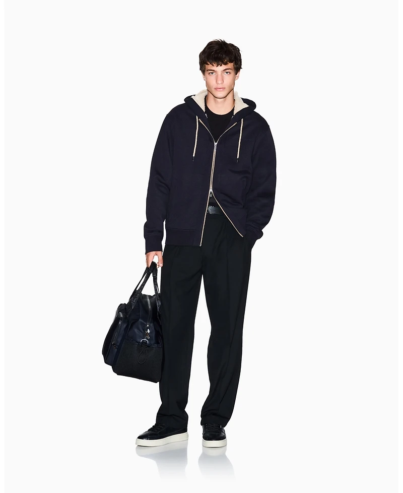 A|X Armani Exchange Men's Sherpa Lined Full Zip Hoodie Sweatshirt
