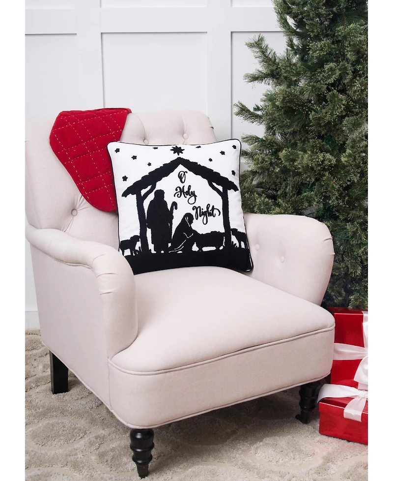 Holy Night 18" x 18" Tufted Throw Pillow