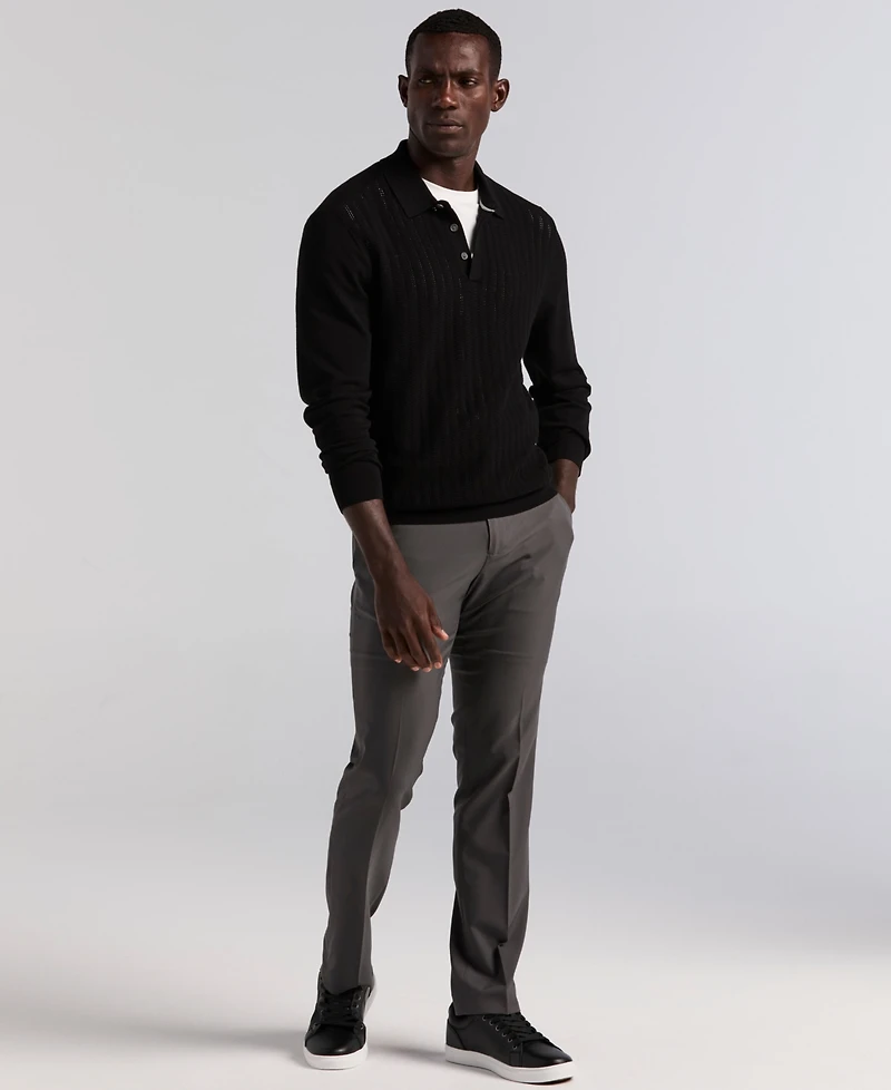 Perry Ellis Men's Long Sleeve Polo Shirt