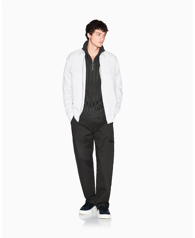 A|X Armani Exchange Men's Ribbed Quarter Zip Sweater