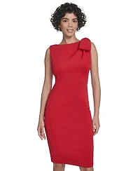 Calvin Klein Women's Bow-Trim Shoulder Sheath Dress