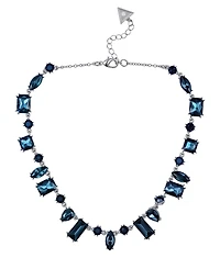 Guess Epoxy Glass and silver Stone Silver-Tone Statement Necklaces