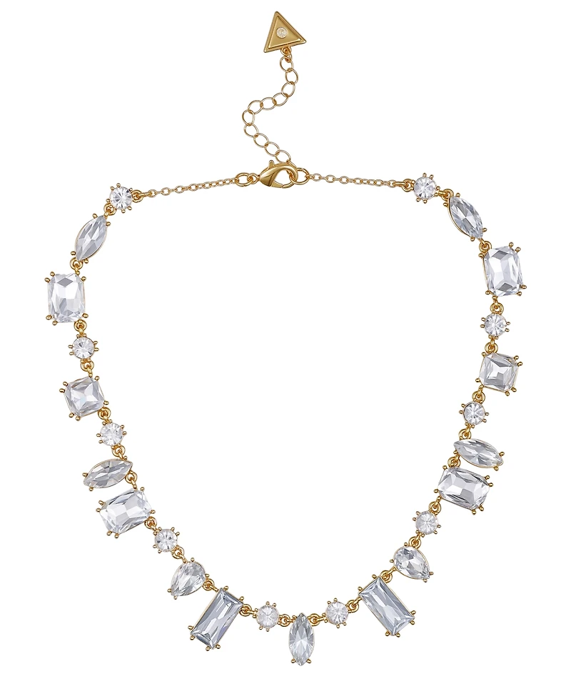 Guess Epoxy Glass and silver Stone Silver-Tone Statement Necklaces