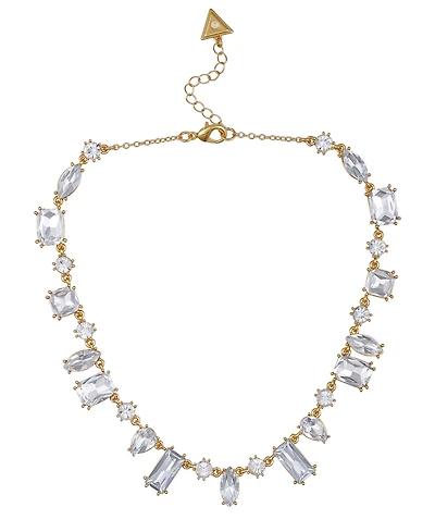 Guess Epoxy Glass and silver Stone Silver-Tone Statement Necklaces