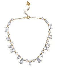 Guess Epoxy Glass and silver Stone Silver-Tone Statement Necklaces