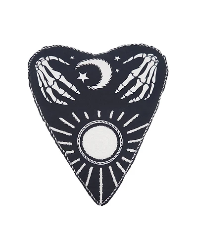 Mystical Planchette Heart Shaped Cotton Blend Halloween Accent Pillow 14" x 16"