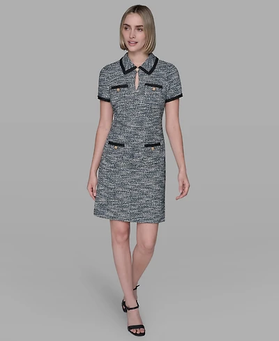 Karl Lagerfeld Paris Women's Collared Shift Dress