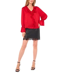 Vince Camuto Women's Ruffled V-Neck Bell-Sleeve Blouse