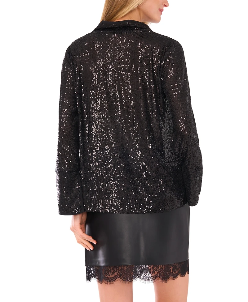 Vince Camuto Women's Sequined Split-Neck Tunic Blouse