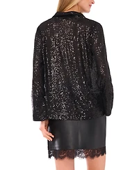 Vince Camuto Women's Sequined Split-Neck Tunic Blouse
