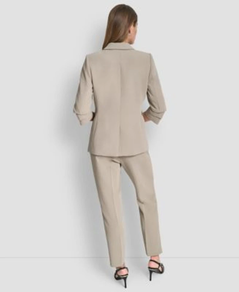 Dkny Womens One Button 3 4 Sleeves Blazer Essex Ankle Leg Mid Rise Pants Sleeveless Mock Neck Top