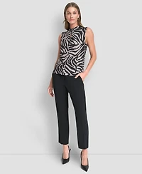 Dkny Women's Sleeveless Mock Neck Top