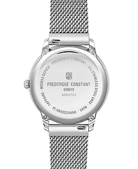 Frederique Constant Men's Moneta Moonphase Silver-Tone Bracelet Watch, 37mm