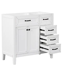 Casainc 36" Bathroom Vanity, Cabinet Base Only, with Drawers, Solid Frame and Mdf Board