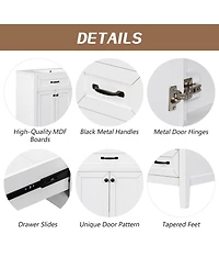 Casainc 36" Bathroom Vanity, Cabinet Base Only, with Drawers, Solid Frame and Mdf Board