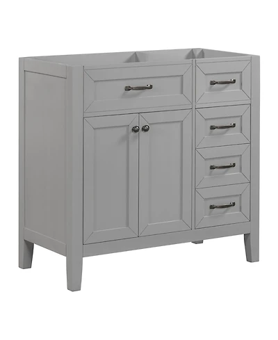 Casainc 36" Bathroom Vanity, Cabinet Base Only, with Drawers, Solid Frame and Mdf Board