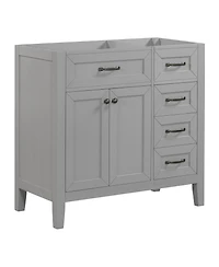 Casainc 36" Bathroom Vanity, Cabinet Base Only, with Drawers, Solid Frame and Mdf Board